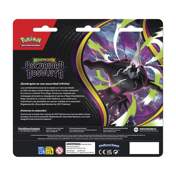 Blister 3 Sobres Oscuridad Absoluta Back | POKÉMON | Español