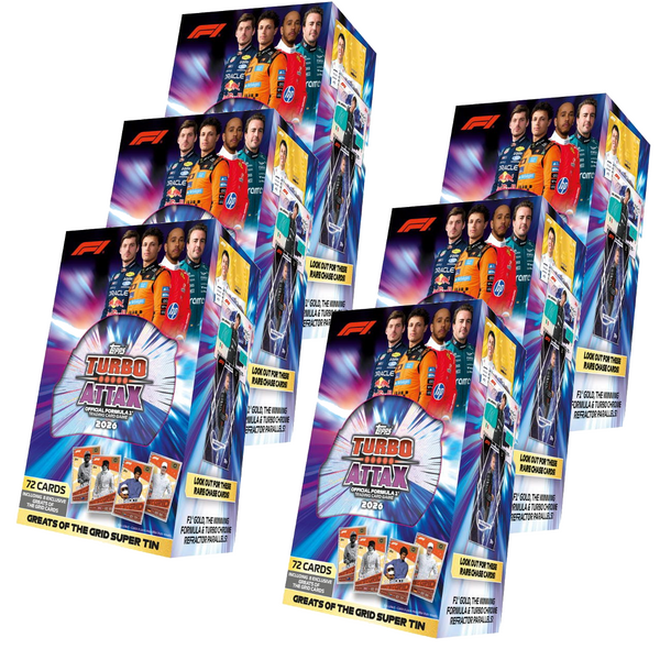 Topps Turbo 6und Attax Formula 1 | Super Tin 2026 | Greats of the Grid