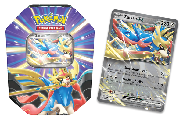 zacian Slashing Legends Tins | 4 Sobres | POKÉMON | Español