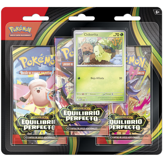 Blister 3 Sobres Equilibrio Perfecto Chikorita | POKÉMON | Español