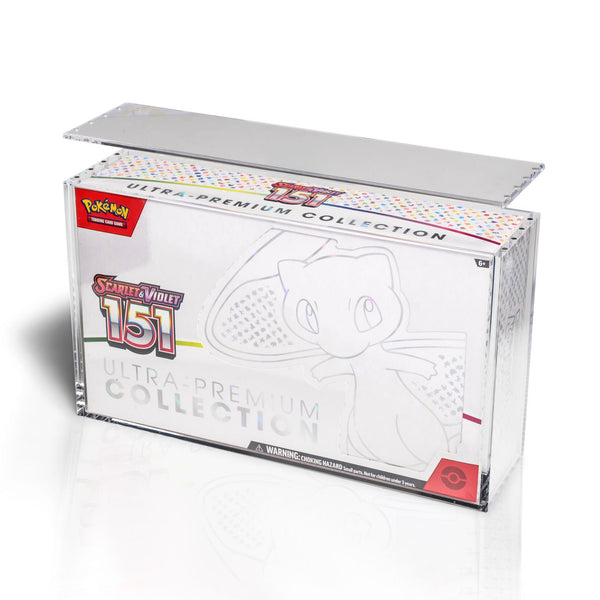 Caja Acrílica de Imán para Ultra Premium 151, Mega Charizard y Terapagos Abierta | The Acrylic Box