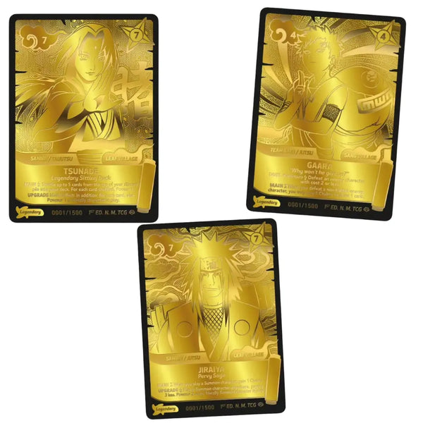 Gold Crads Second Set 1st Edition | Naruto Mythos | Shinobi Shiren | Inglés