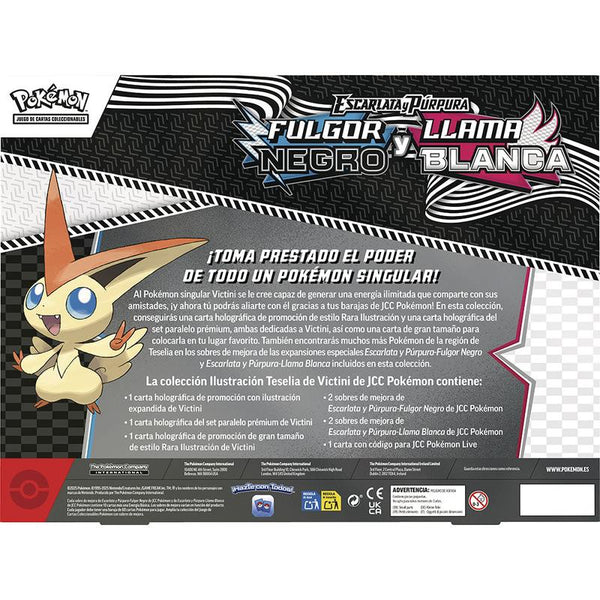 información Victini Illustration Collection Fulgor Negro y Llama Blanca | POKÉMON | Español